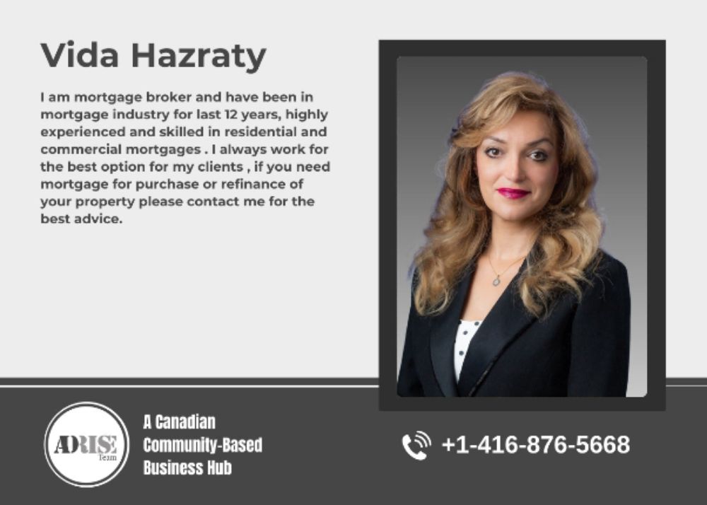 Vida Hazraty MORTGAGE BROKERS & AGENTS Toronto (GTA)