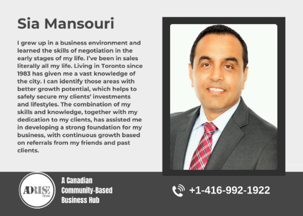 Sia Mansouri REAL ESTATE BROKERS & AGENTS Toronto (GTA)