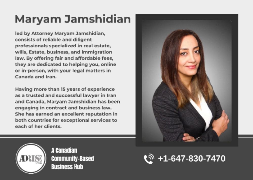 Maryam Jamshidian  LAWYER & PARALEGAL SERVICES Toronto (GTA)