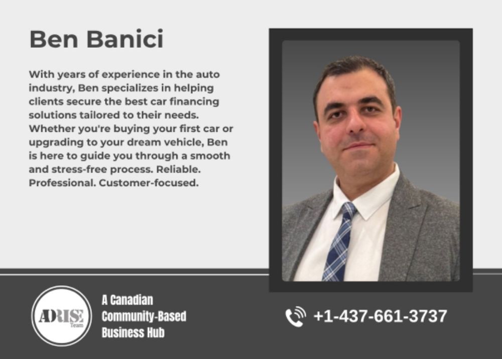 Ben Banici BUY & SELL- LEASE & FINANCE- LEASE TRANSFER-LOAN & FINANCE Toronto (GTA)