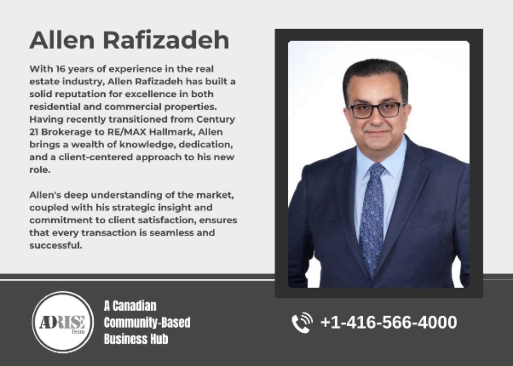 Allen Rafizadeh REAL ESTATE BROKERS & AGENTS Toronto (GTA)