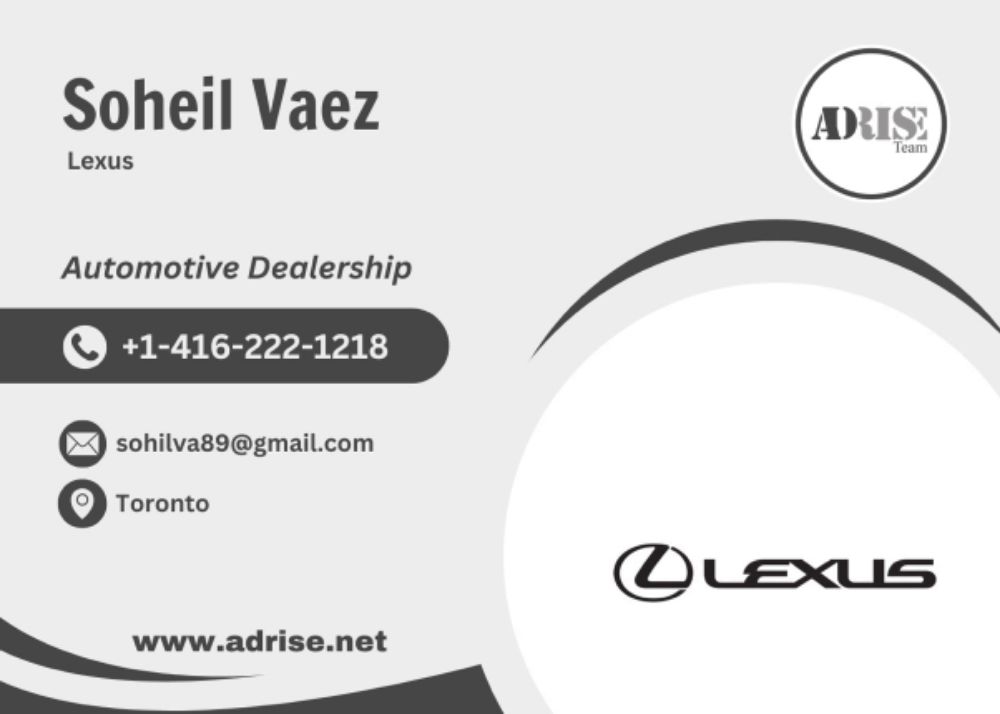 Soheil Vaez BUY & SELL- LEASE & FINANCE- LEASE TRANSFER-LOAN & FINANCE Toronto (GTA)