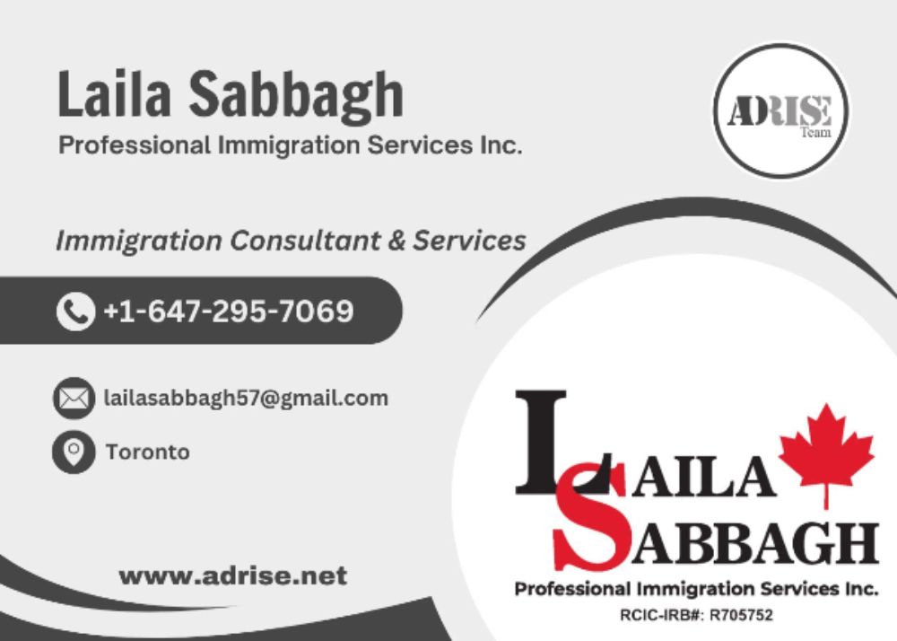 Laila Sabbagh Professional Immigration Services Inc. IMMIGRATION CONSULTANT & SERVICES Toronto (GTA)